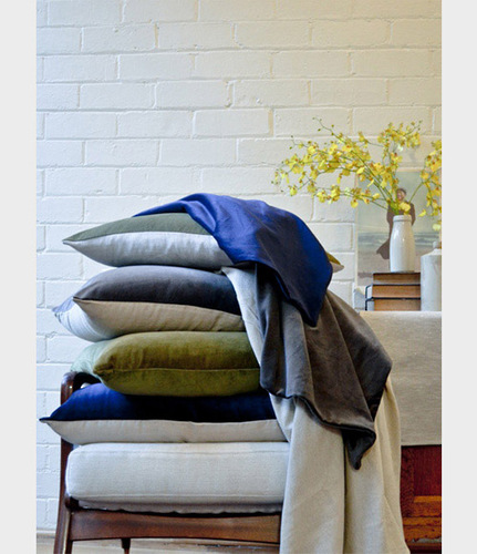 Gorgi Oversized Velvet Cushions with Linen Reverse